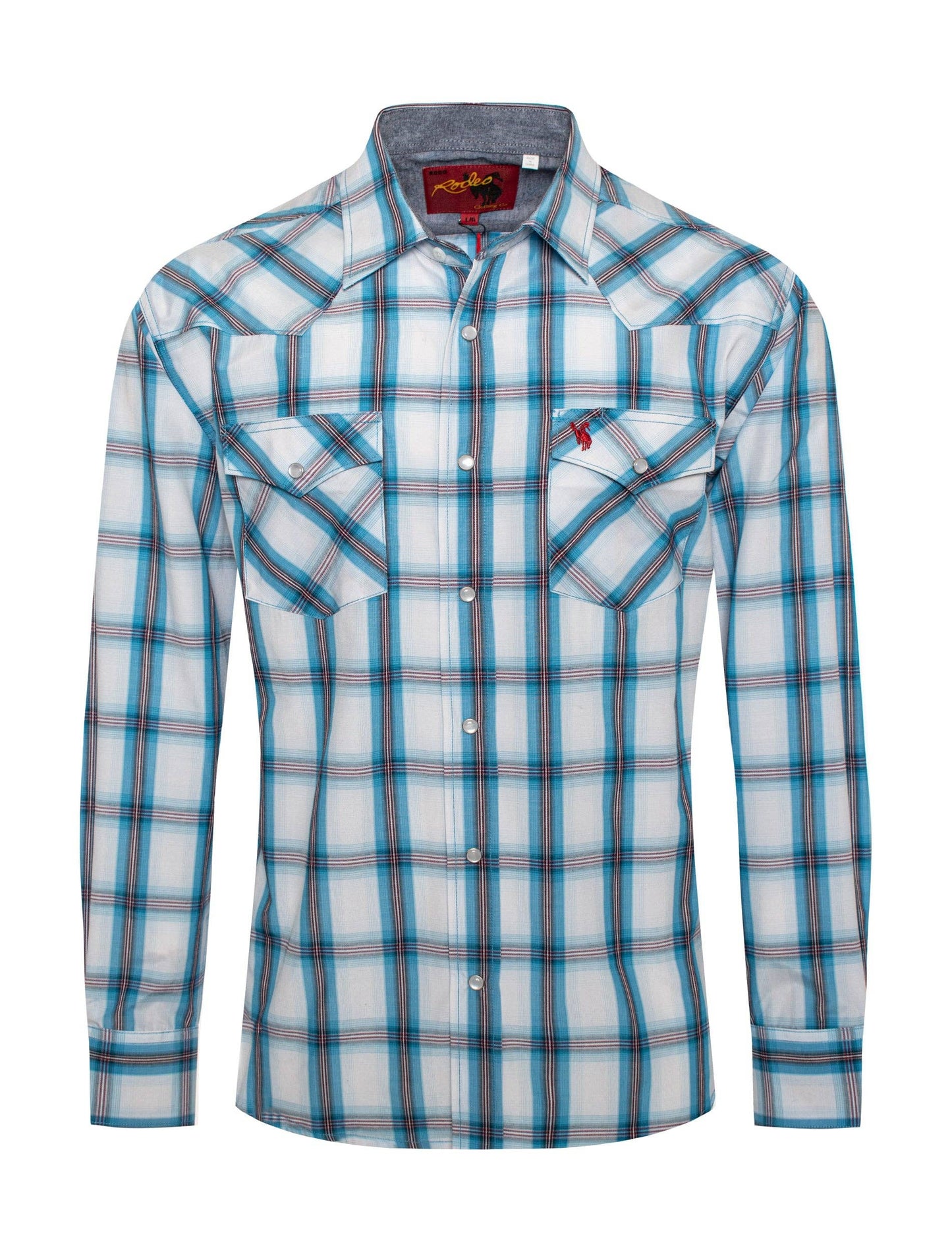 Men's western long sleeve Plaid shirts with snap buttons PS400L-410