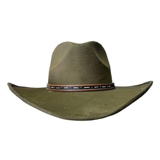 American Hat Makers Ace High Pinch Top Cowboy Hat in Olive