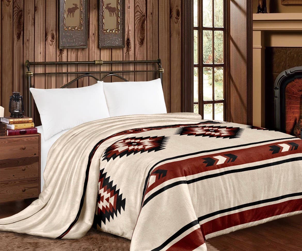 Western Linens Brick Aztec Mia blanket king size