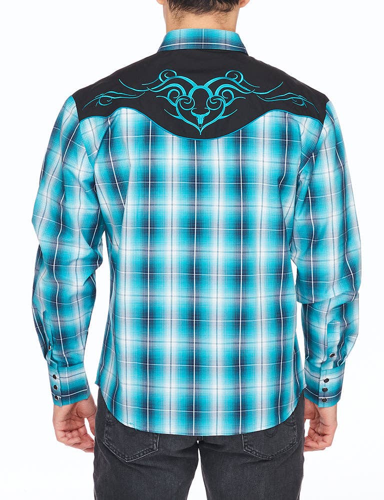 Rodeo Clothing Men's Western Embroidery Cowboy Shirt PS500-531
