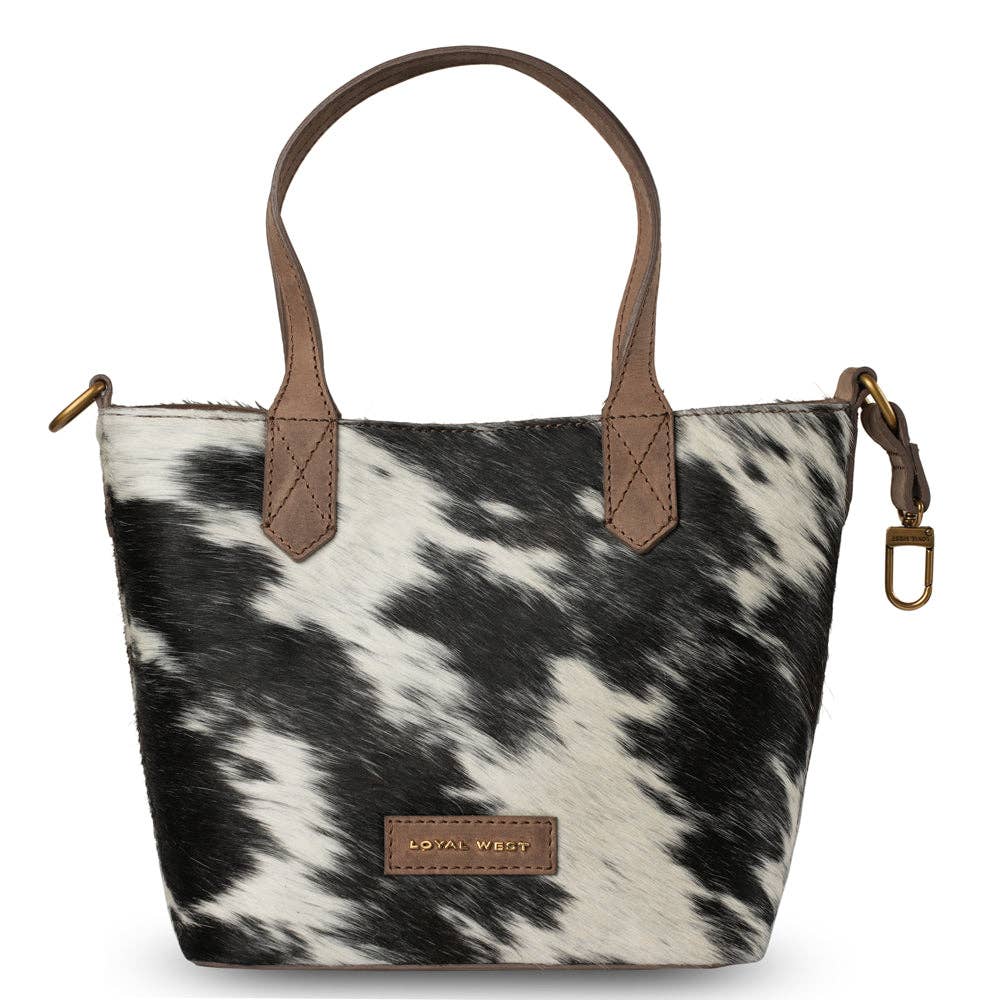 Myra Dakota Medium CrossBody - Black & White Cowhide: Black & White