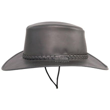 Load image into Gallery viewer, American Hat Makers Unisex Crusher - Leather Crushable Outback Hat in Black
