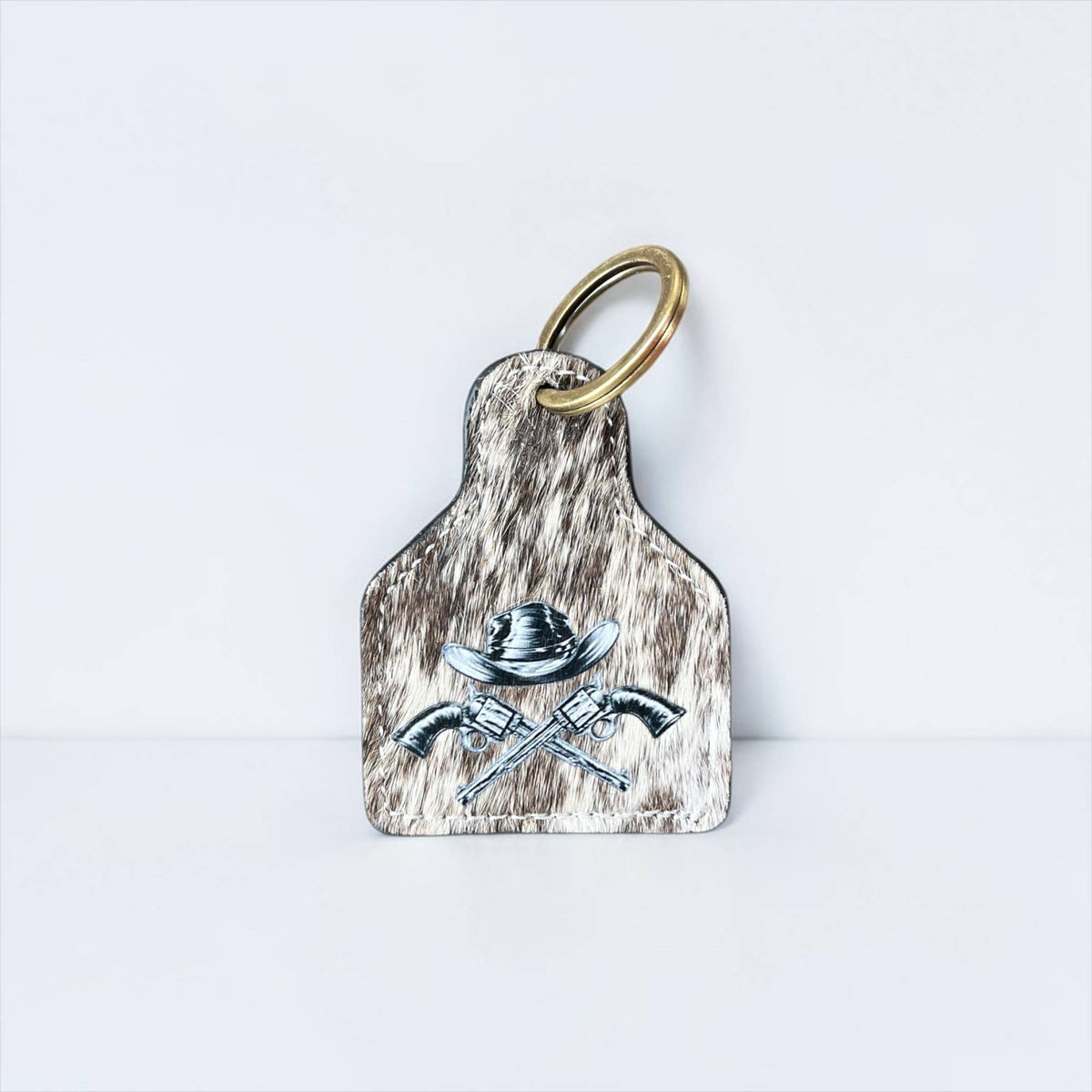 Western Linens All cowhide Keychain 