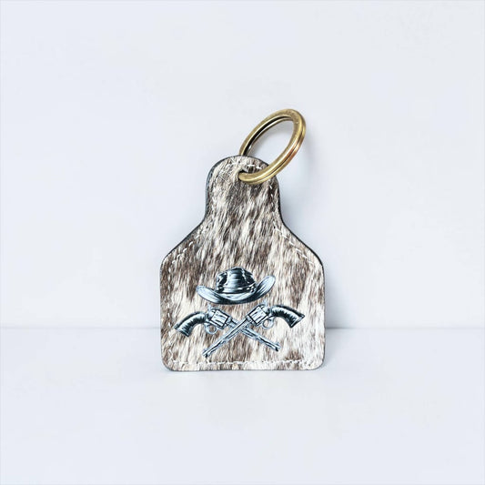 Western Linens All cowhide Keychain 