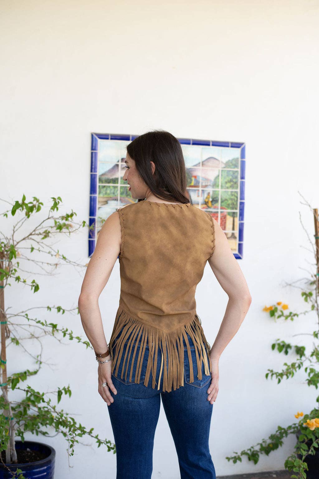 Rodeo Quincy Wild Rose Fringe Vest M2662Q