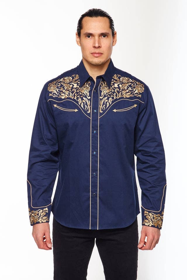 Rodeo Clothing Men's Western Embroidery Cowboy Shirt PS500-546