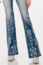 Load image into Gallery viewer, Grace in LA Floral Embroidery High-Waist Flare HL-61840
