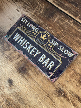 Load image into Gallery viewer, Whiskey Sign, Whiskey Bar Sign Metal Vintage Sign Kitchen: 24x12inch
