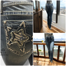 Load image into Gallery viewer, Grace Jeans Big Star Embroidery Mid Rise Bootcut Jeans EBS667
