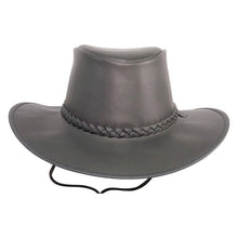 Load image into Gallery viewer, American Hat Makers Unisex Crusher - Leather Crushable Outback Hat in Black
