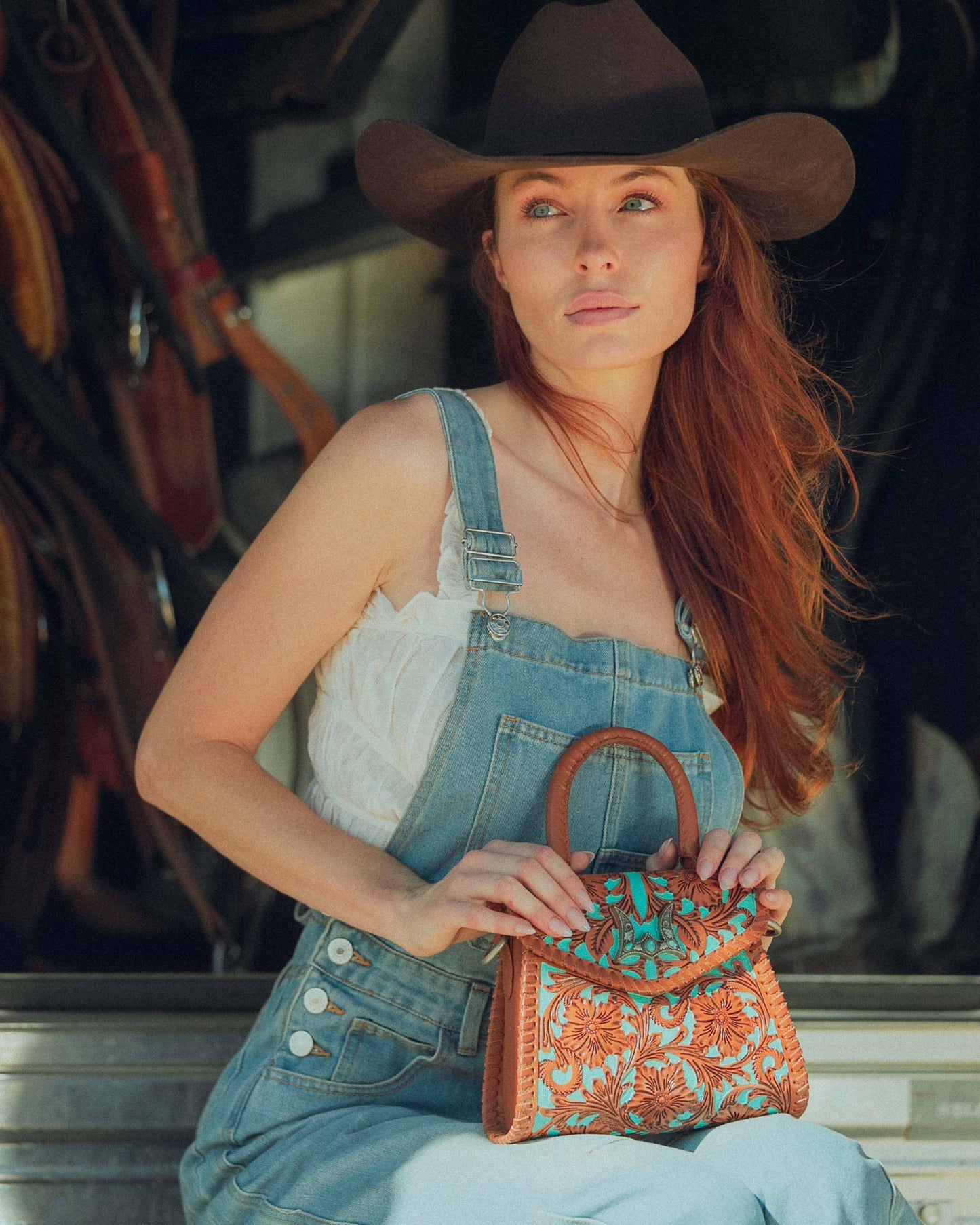 Myra Loyal West Leon Mini Handle Purse - Whiskey & Water: Single