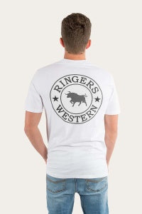 Ringers Western Signature Bull Mens Loose T-Shirt 9811101 in White