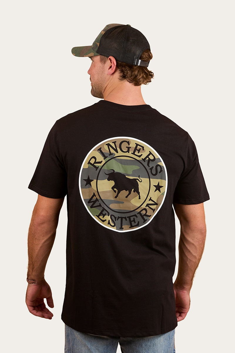 Ringers Western Signature Bull Mens Loose T-Shirt 9811101 in Black