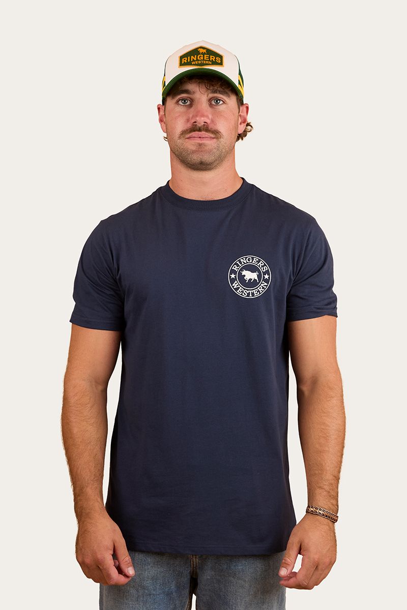Ringers Western Signature Bull Mens Classic T-Shirt 9811103 in Navy