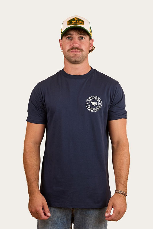 Ringers Western Signature Bull Mens Classic T-Shirt 9811103 in Navy