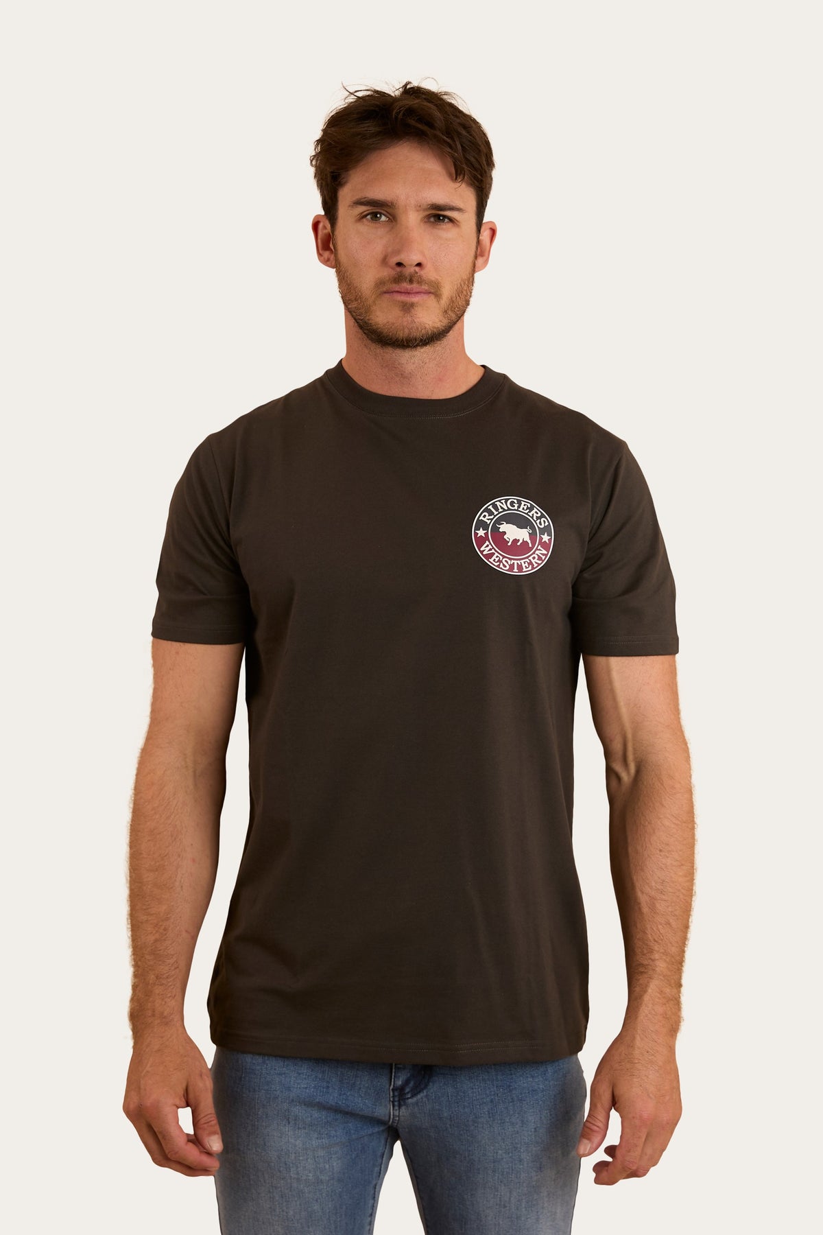 Ringers Western Signature Bull Mens Classic T-Shirt 9811103 in Grey