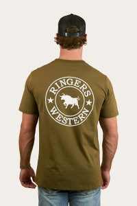 Ringers Western Signature Bull Mens Classic T-Shirt 9811103 in Olive