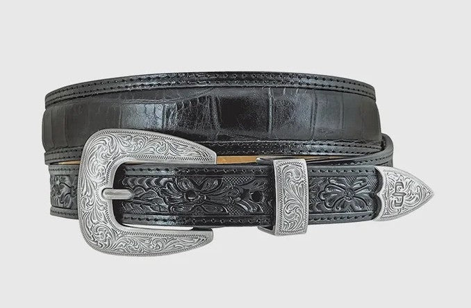 Stetson 9911500 Bennett Western Belt Black