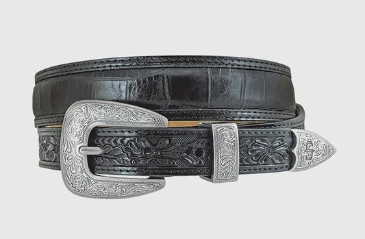 Stetson 9911500 Bennett Western Belt Black