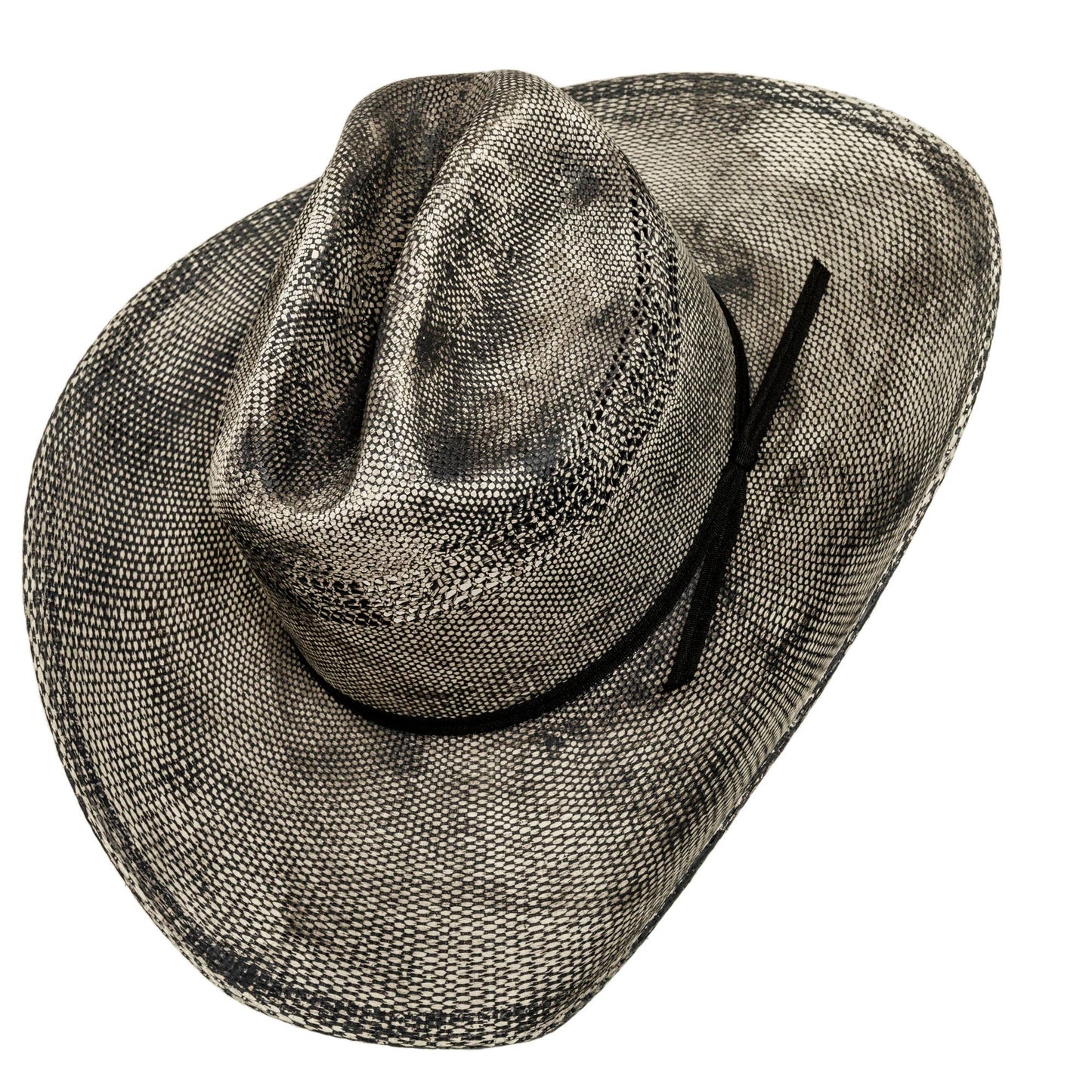 American Hat Makers Distressed Bangora Straw Hat - Style Moonwalk in Grey