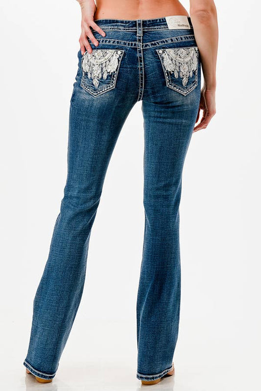 Grace In LA Aztec Modify Mid-Rise Boot Cut EB-61948