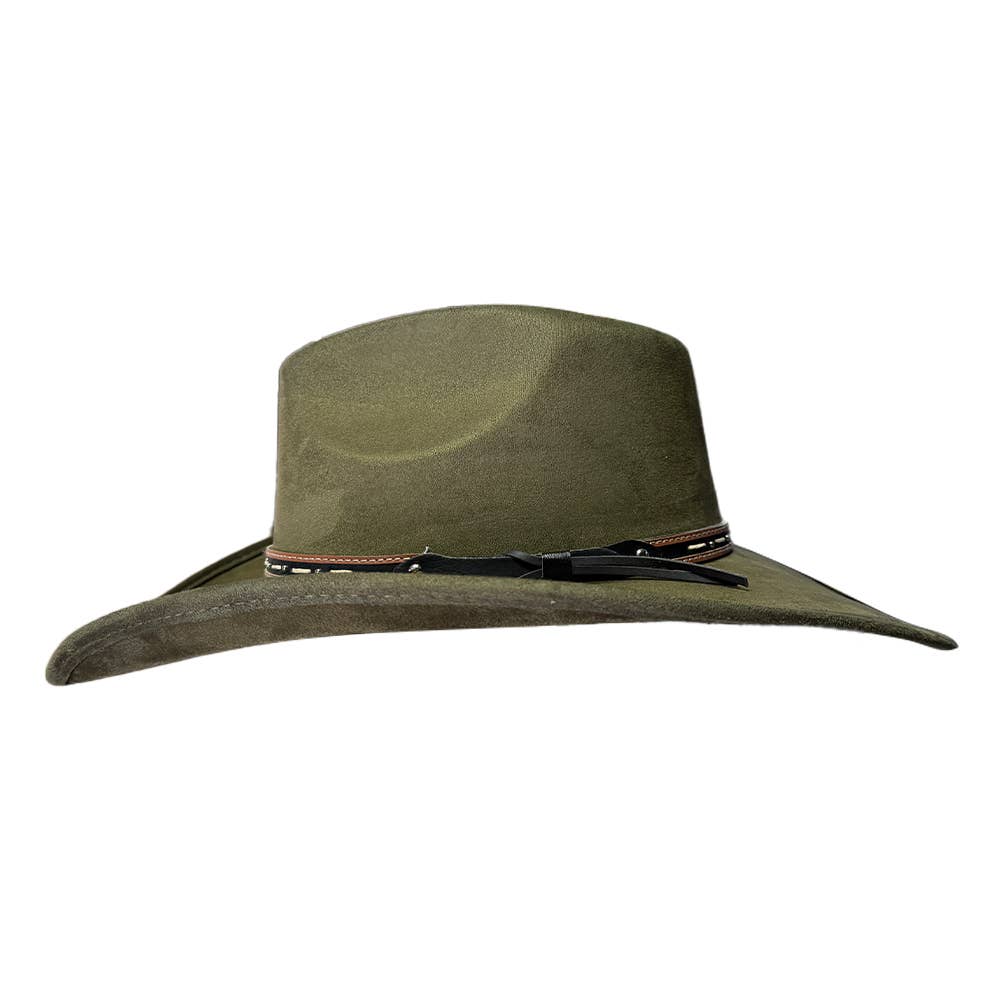American Hat Makers Ace High Pinch Top Cowboy Hat in Olive