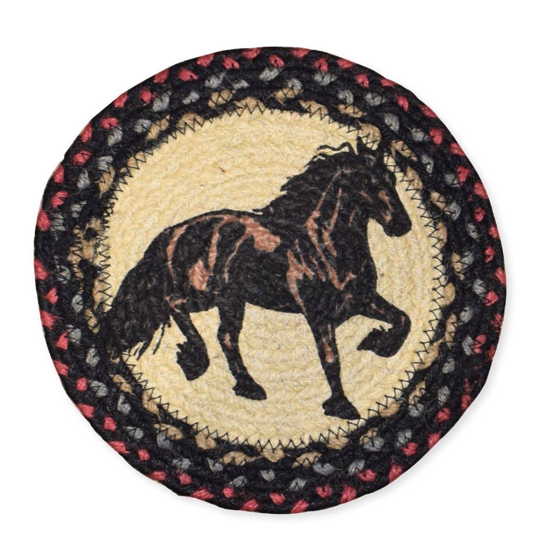 El Paso Braided Jute Round Trivets, Design #32