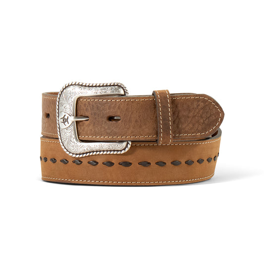 M&F Ariat Belt 1 1/2" Crazy Horse Buck Lace Brown A1042302