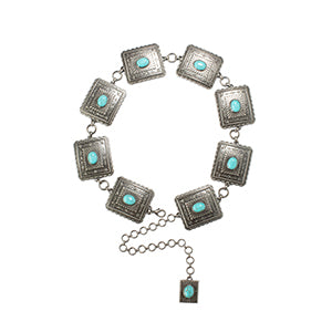 M&F Ariat Scalloped Square Concho Chain Turquoise A1567433