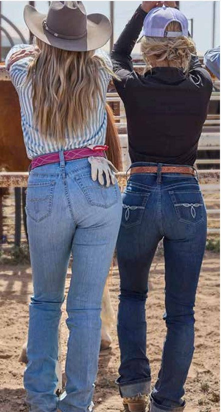 Justin Brands Ladies A2 Kellie High Rise Boot Cut Jeans in Dark Vintage Wash