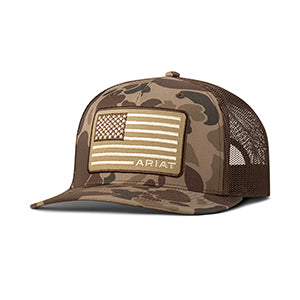 Ariat Cap R112 Snap Back Camo American Flag Brown A300089802