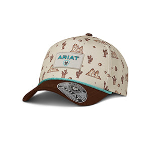 Ariat A300098108 Cap Snap Back Cactus Print Rope Tan