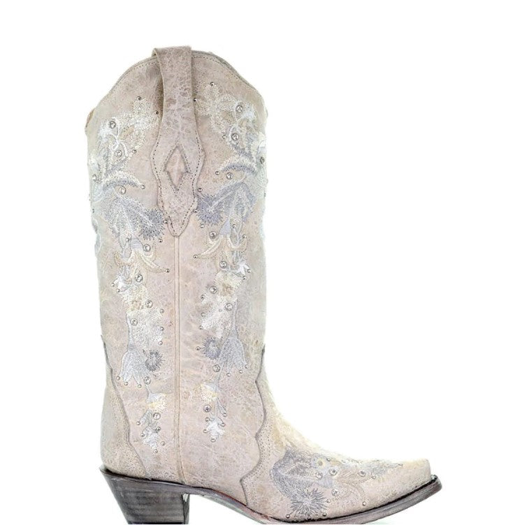 CORRAL A3521 WEDDING COLLECTION MARIA AGED IVORY CRYSTAL BOOT