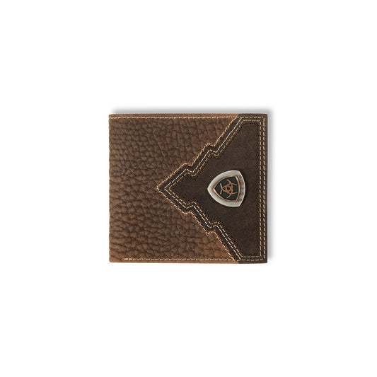 Ariat A35622282 Large Bifold Wallet Overlay Ariat Shield Brown Rowdy