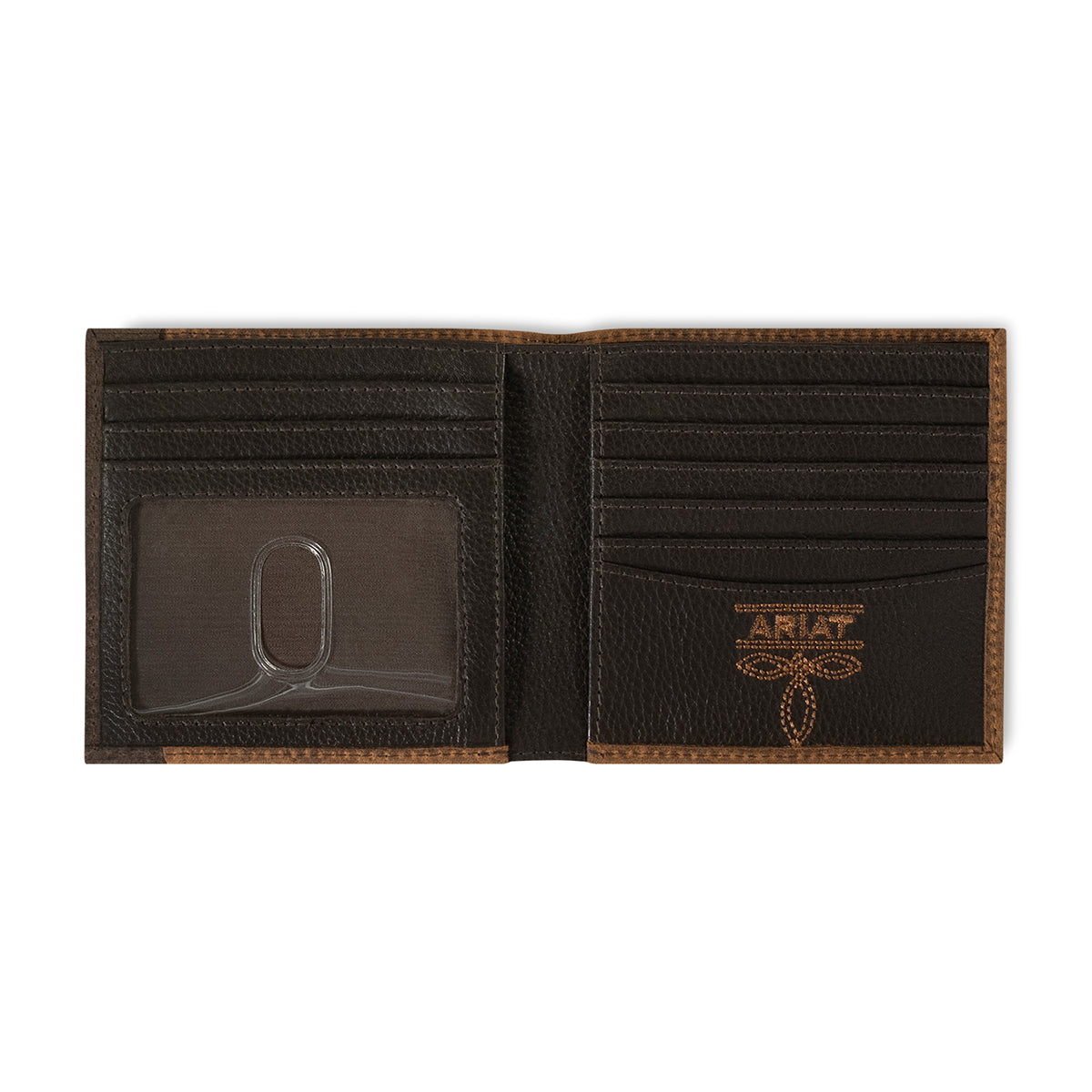 Ariat A35622282 Large Bifold Wallet Overlay Ariat Shield Brown Rowdy