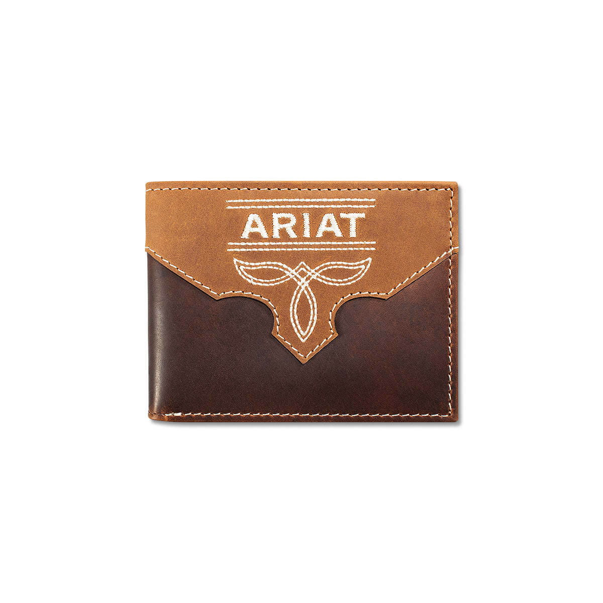 Ariat A3567102 Bifold Pass Case Wallet Boot Stitch Overlay Brown