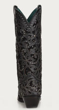 Load image into Gallery viewer, Corral A3752 Black Floral Glitter Cowboy Boots
