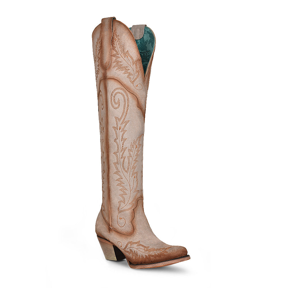 Corral Ladies Western Bone embroidery tall boots A4403