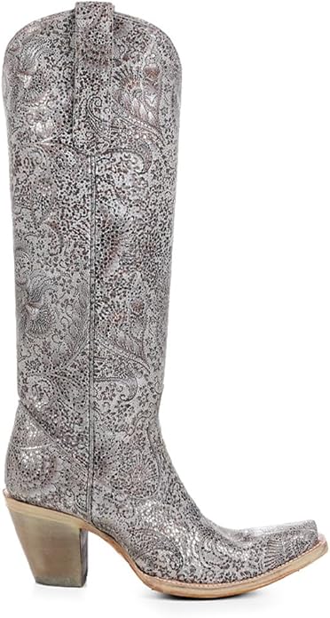 Corral A4482 Silver Floral Embroidery Tall Top Ladies Cowboy Boots