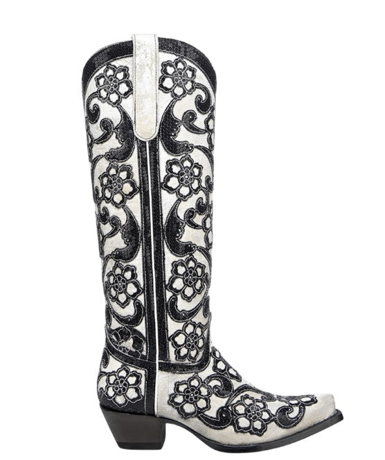 Corral A4866 Black Floral Cowboy Boots