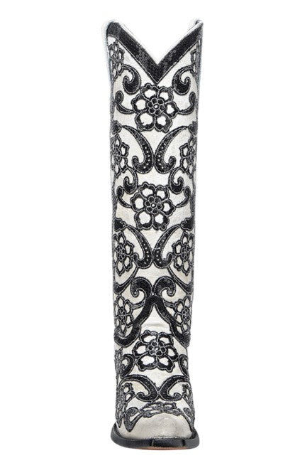 Corral A4866 Black Floral Cowboy Boots
