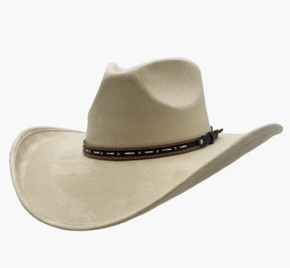 American Hat Makers Ace High Pinch Top Cowboy Hat in Cream