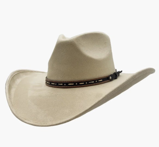 American Hat Makers Ace High Pinch Top Cowboy Hat in Cream