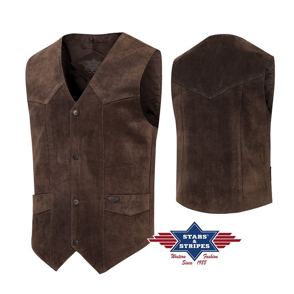 Alabama Men's Western Waistcoat Chocolate