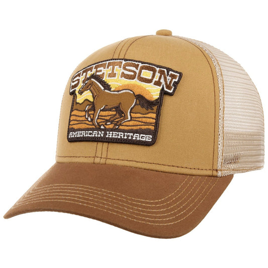 Stetson Trucker Cap American Heritage Horse 7771106 in Beige