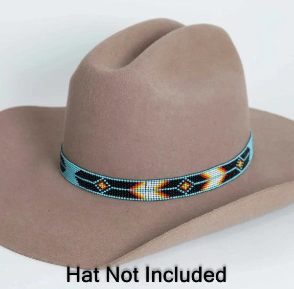 American Hat Makers Arapaho Turquoise Beaded Hat Band