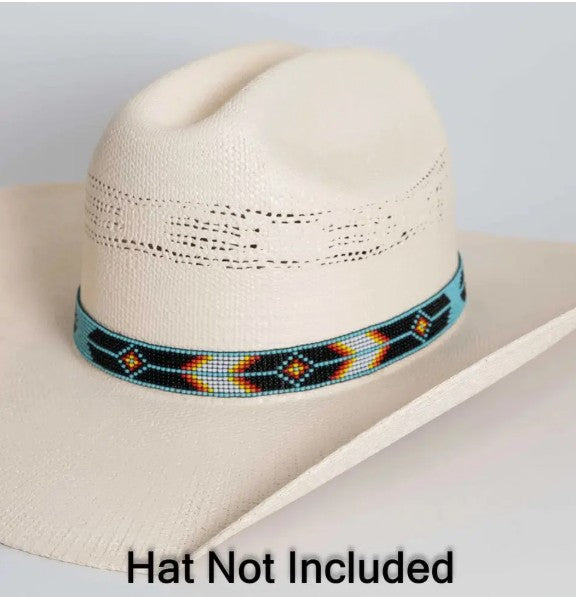 American Hat Makers Arapaho Turquoise Beaded Hat Band