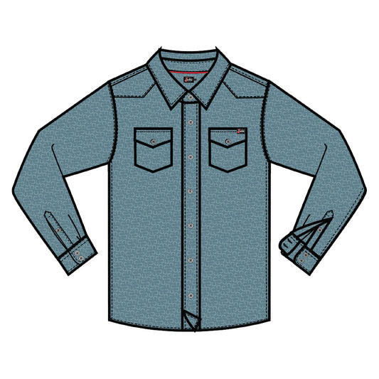 Justin Brands Boys Denim Chambrey Shirt J-3116