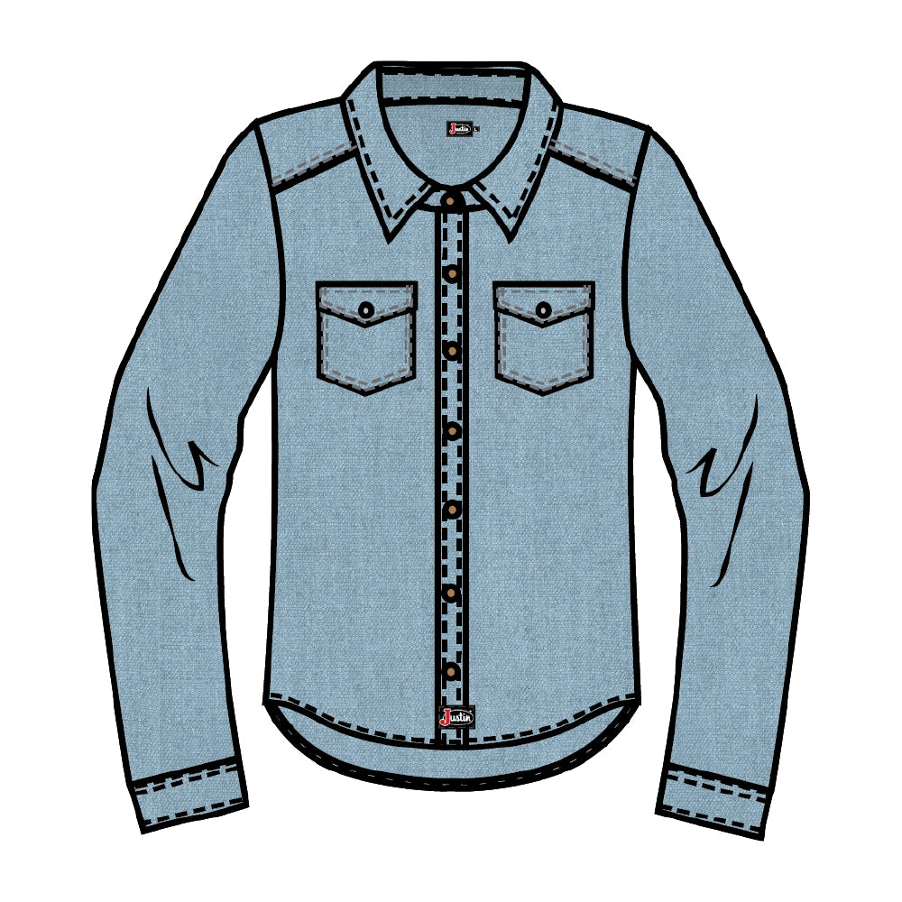 Justin Brands Girls Denim Chambrey Shirt J-3117