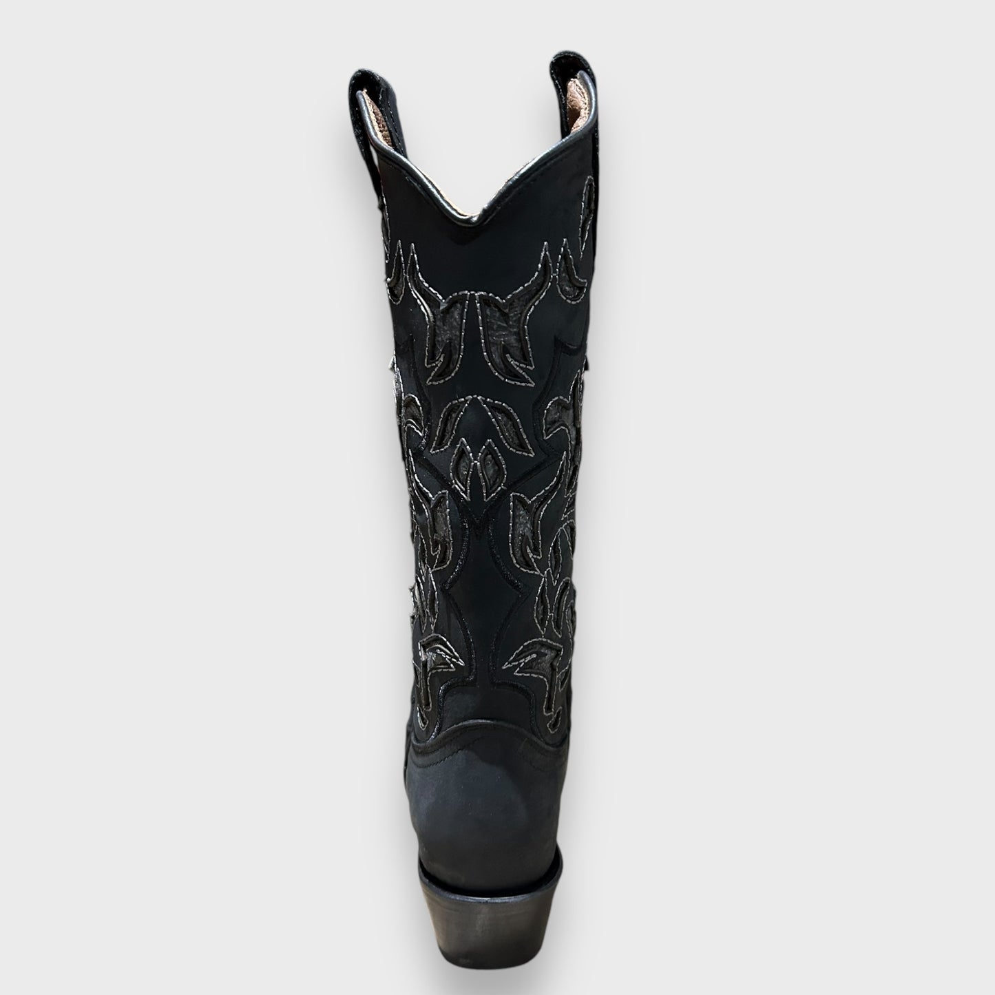 Circle G by Corral Ladies Western Inlay Snip Toe Boots in Black/Grey L6033
